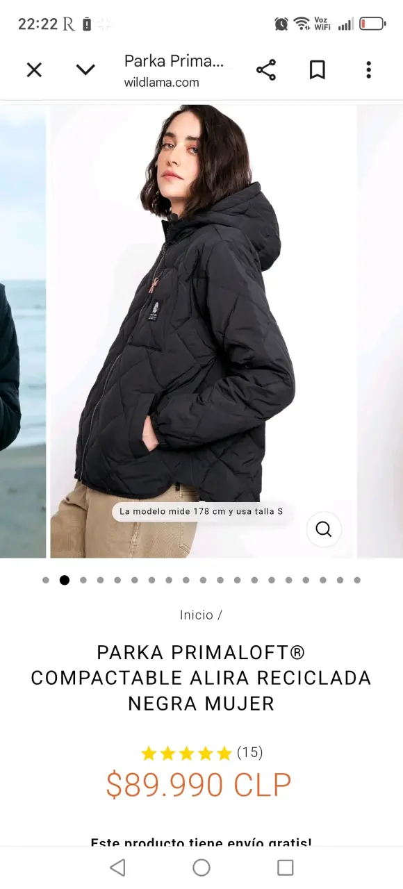 Parka negra acolchada - 3