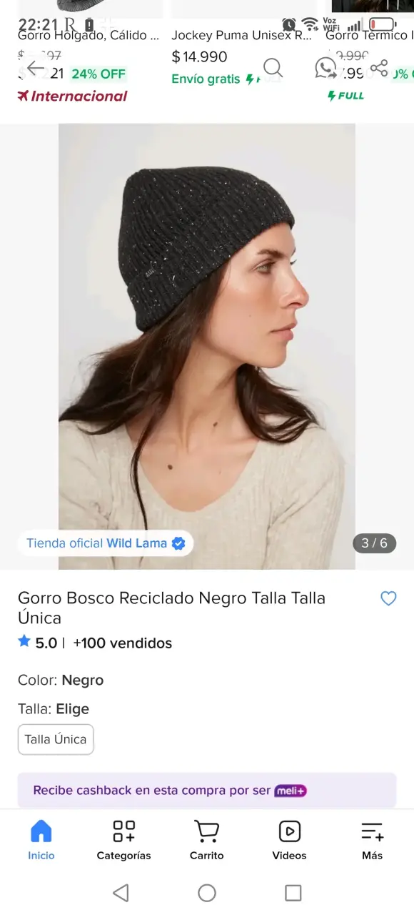 Parka negra acolchada - 4