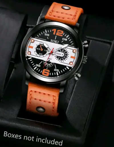 Reloj pulsera negro y marrón - miniatura 2