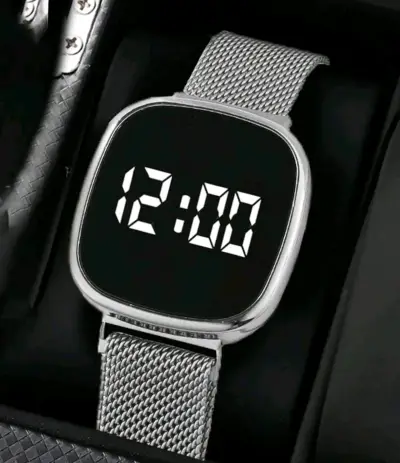 Reloj digital pulsera metálica - miniatura 1