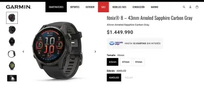 Reloj Garmin Fénix 8 43mm - miniatura 3