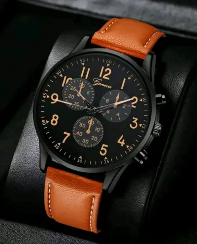 Reloj color negro y marrón - miniatura 1