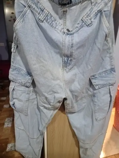 Jeans azul claro cargo - miniatura 2
