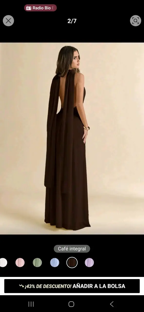 Vestido largo café oscuro - 2