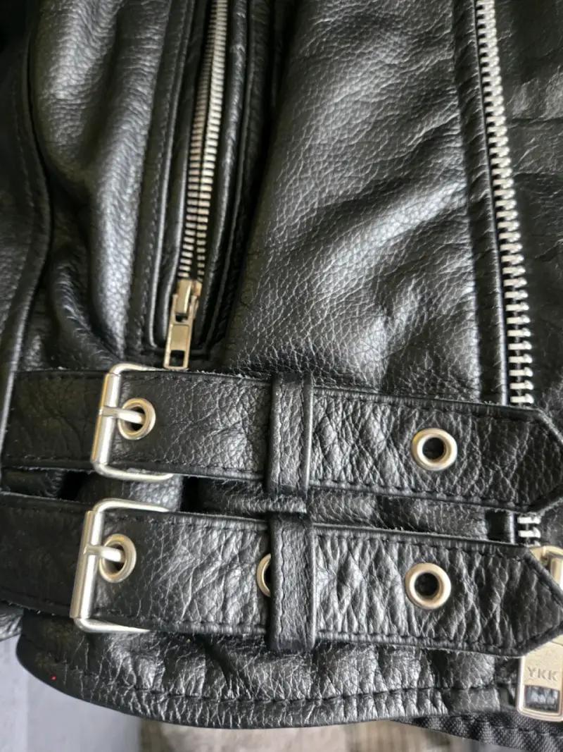 Chaqueta HWK negra cuero genuino - 3