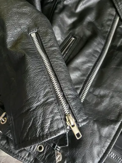 Chaqueta HWK negra cuero genuino - miniatura 4