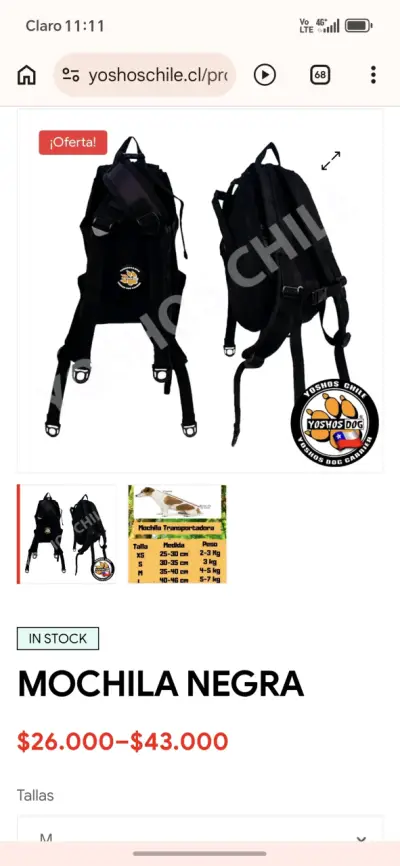 Mochila transportadora negra - miniatura 1