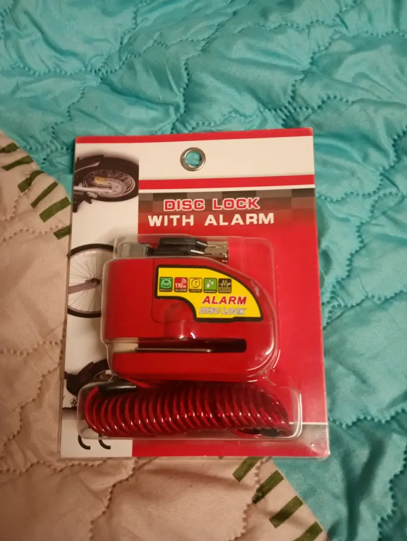Candado de disco con alarma rojo