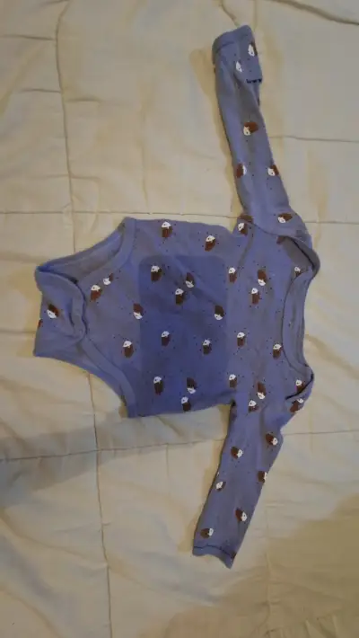 Body de bebé azul con estampado - miniatura 1