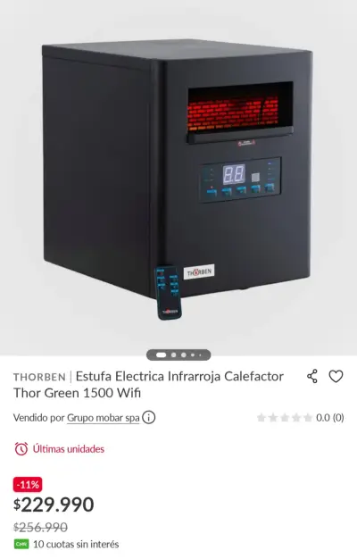 Calefactor eléctrico Thorben negro - miniatura 5