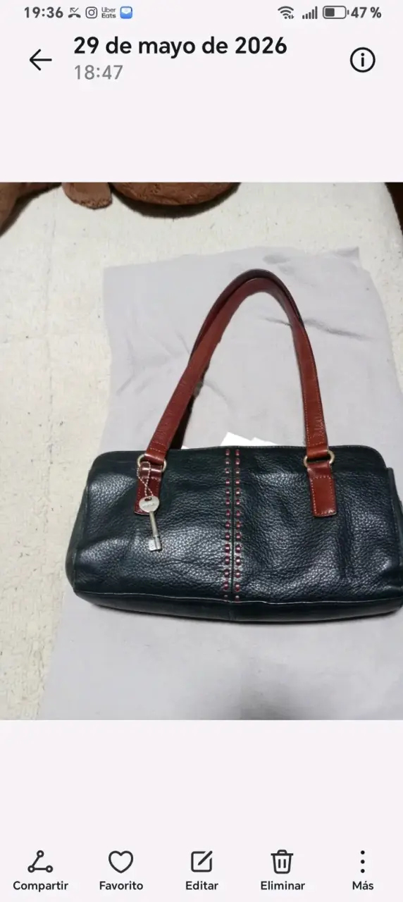 Cartera de cuero negro fossil - 2