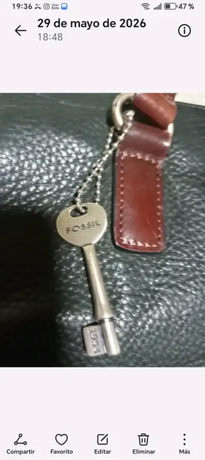 Cartera de cuero negro fossil - miniatura 3