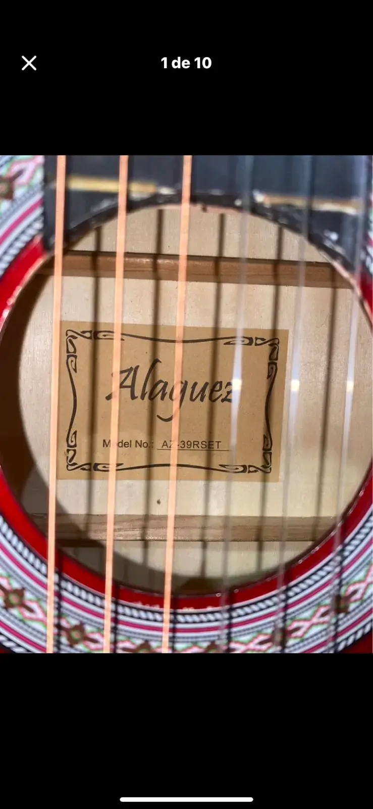 Guitarra acústica color rojo - 5