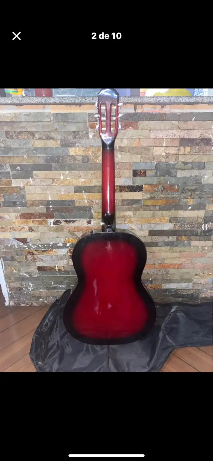 Guitarra acústica color rojo - 6