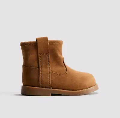 Botas infantiles de gamuza café - miniatura 1