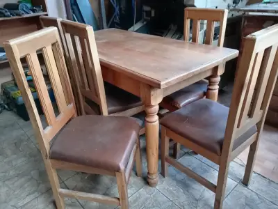 Juego de comedor madera 4 sillas - miniatura 1