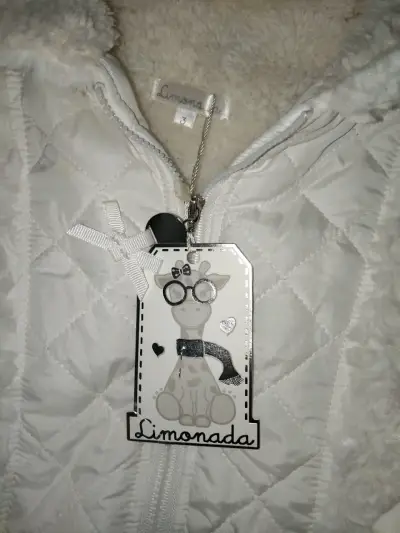 Abrigo de peluche blanco para niñas - miniatura 2