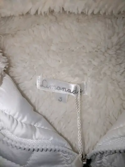 Abrigo de peluche blanco para niñas - miniatura 5