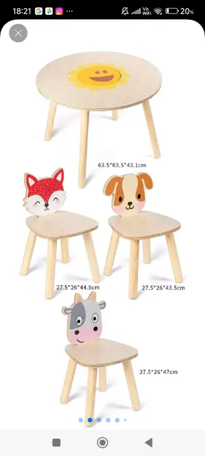 Set de mesa y sillas infantiles - miniatura 1