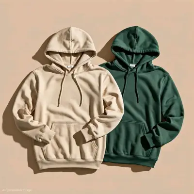 Polerones beige y verde con y sin capucha - miniatura 1