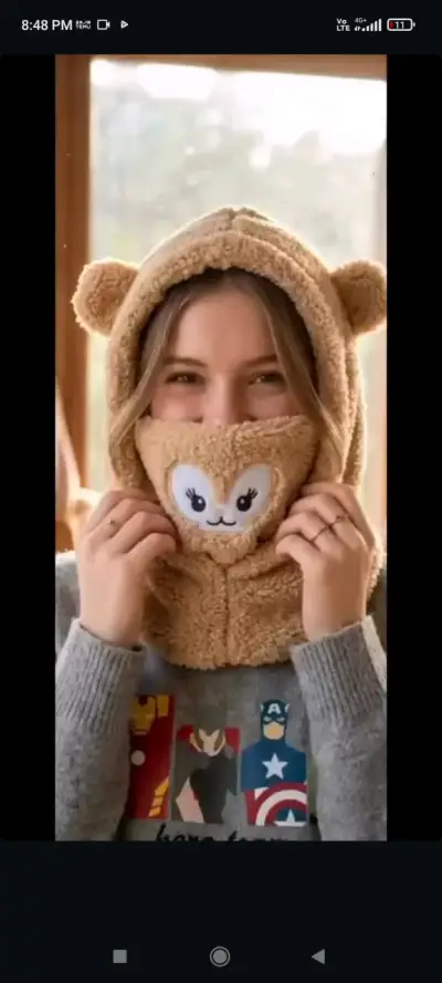 Gorro negro con orejas - miniatura 3