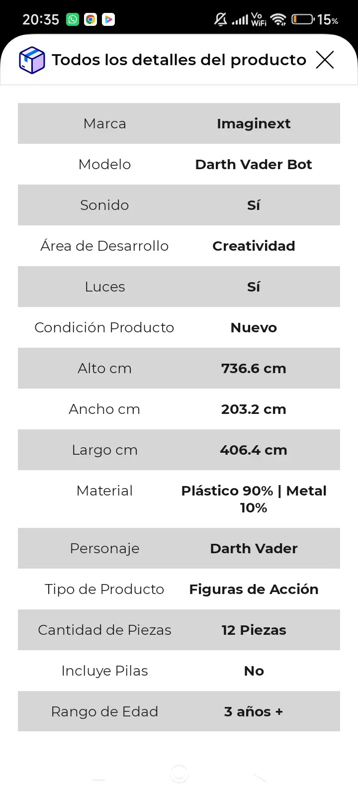 Figura robot estilo Darth Vader - 3