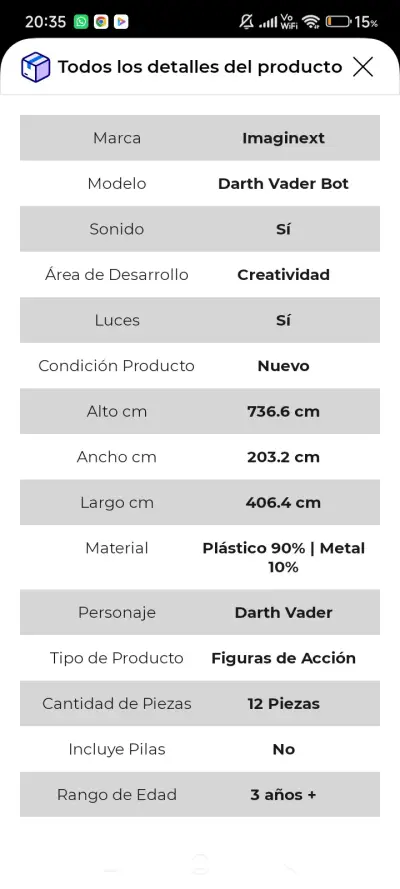Figura robot estilo Darth Vader - miniatura 3