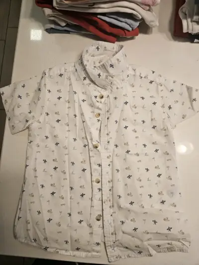 Camisa blanca estampada talla 3 - miniatura 1