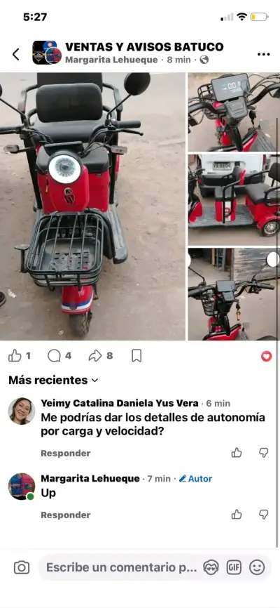 Triciclo eléctrico rojo - miniatura 1