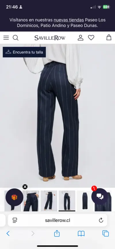 Pantalón azul Saville Row rayas - miniatura 2
