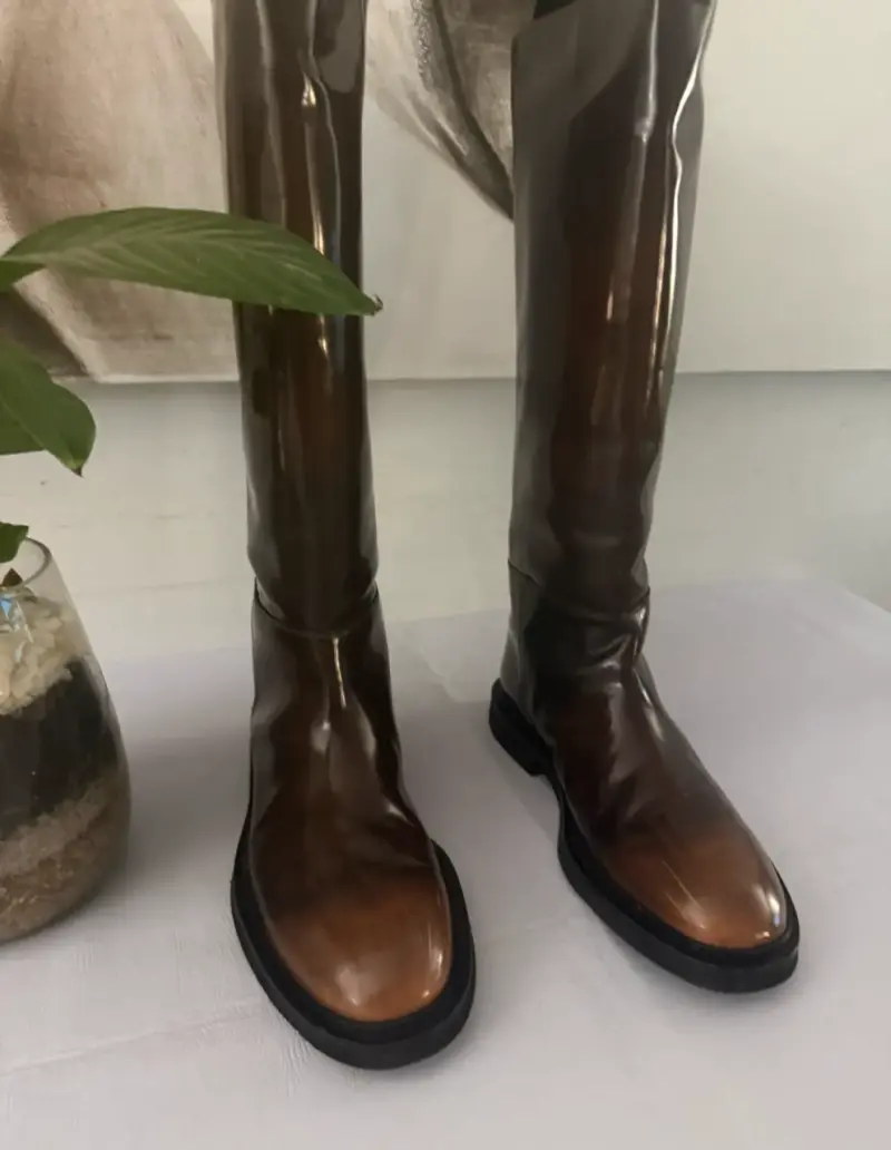Botas de cuero negras altas - 3