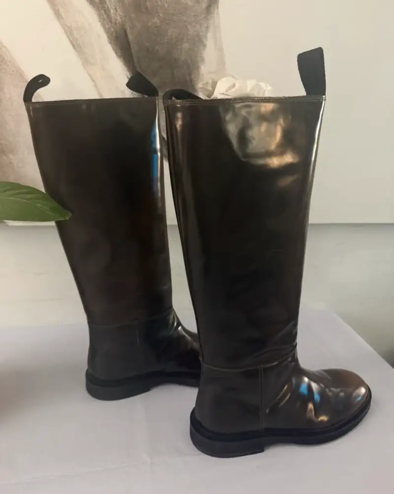 Botas de cuero negras altas - 4