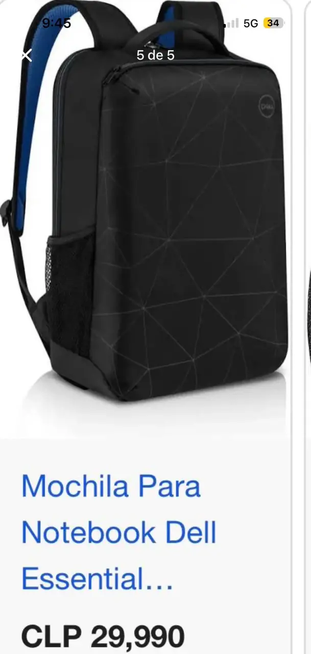 Mochila Dell negra geométrica - 5
