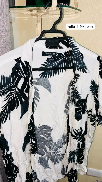 Camisa azul estampada talla L - miniatura 6