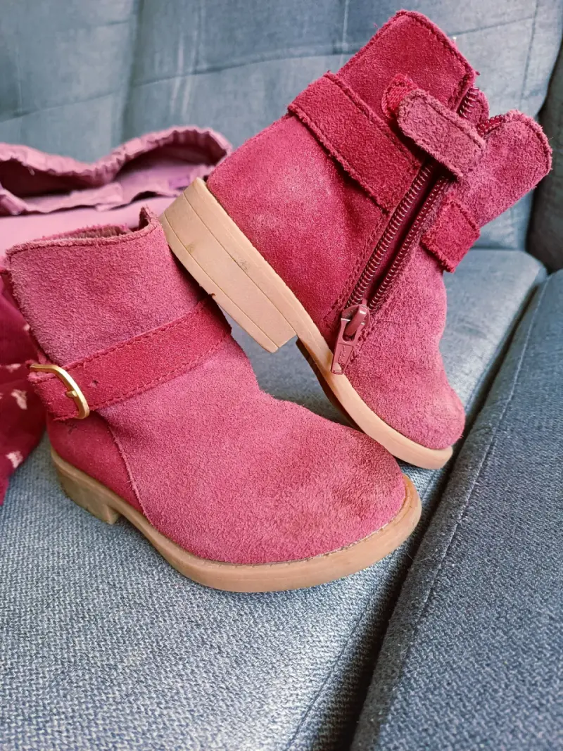 Botines de gamuza burdeo - 4