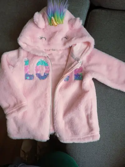 Polerón rosado unicornio infantil - miniatura 2