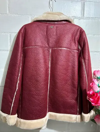 Chaqueta roja de piel sintética Foster - miniatura 2