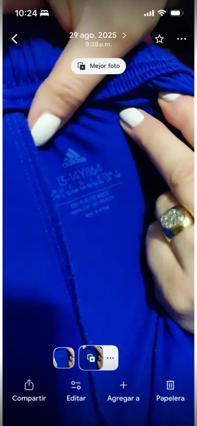 Short de fútbol azul adidas - miniatura 2