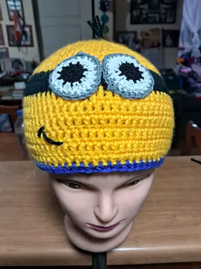 Gorro tejido búho azul - miniatura 5
