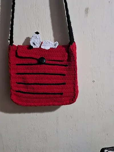 Cartera tejida roja artesanal - miniatura 2
