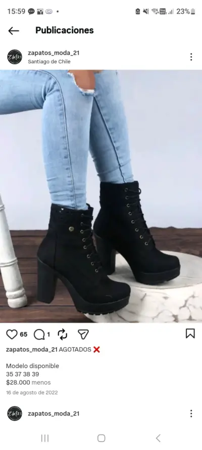 Botines negros con taco alto - miniatura 1