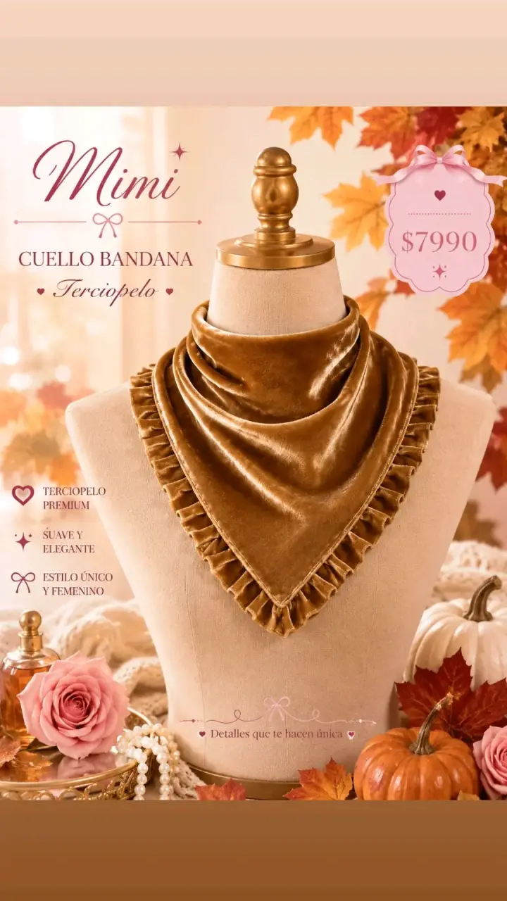 Cuello bandana terciopelo negro - 3