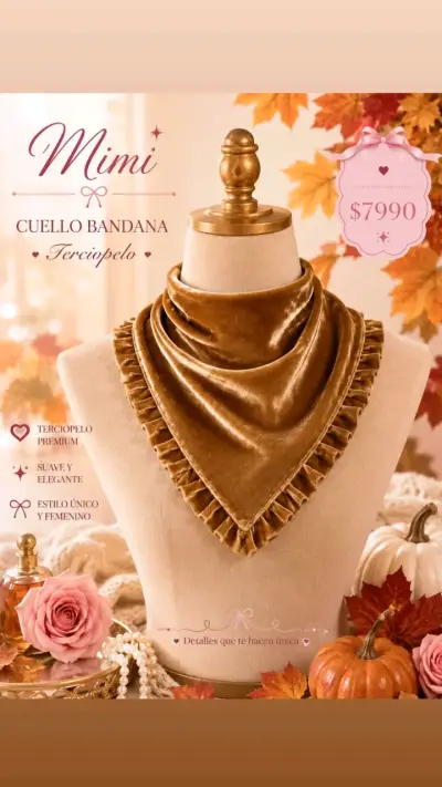 Cuello bandana terciopelo negro - miniatura 3
