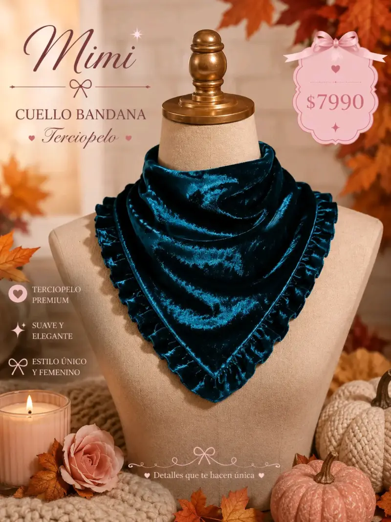 Cuello bandana terciopelo negro - 4