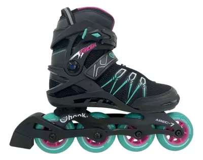 Patines en línea negros y turquesa - miniatura 1