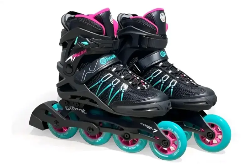 Patines en línea negros y turquesa - 2