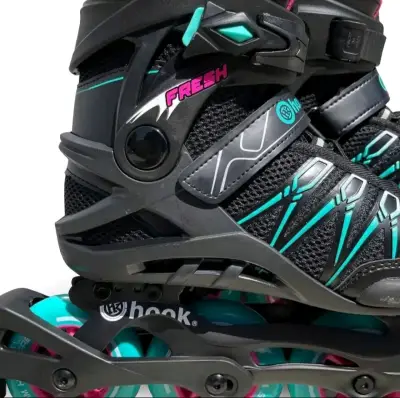 Patines en línea negros y turquesa - miniatura 4