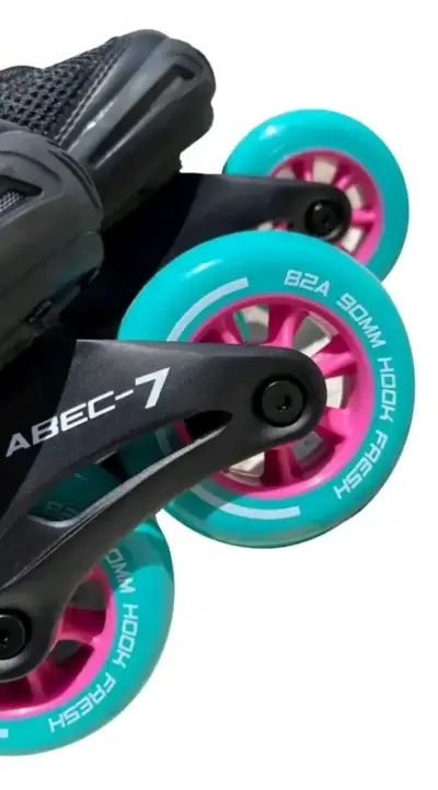 Patines en línea negros y turquesa - miniatura 5
