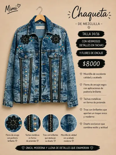 Chaquetas de mezclilla azul - miniatura 4