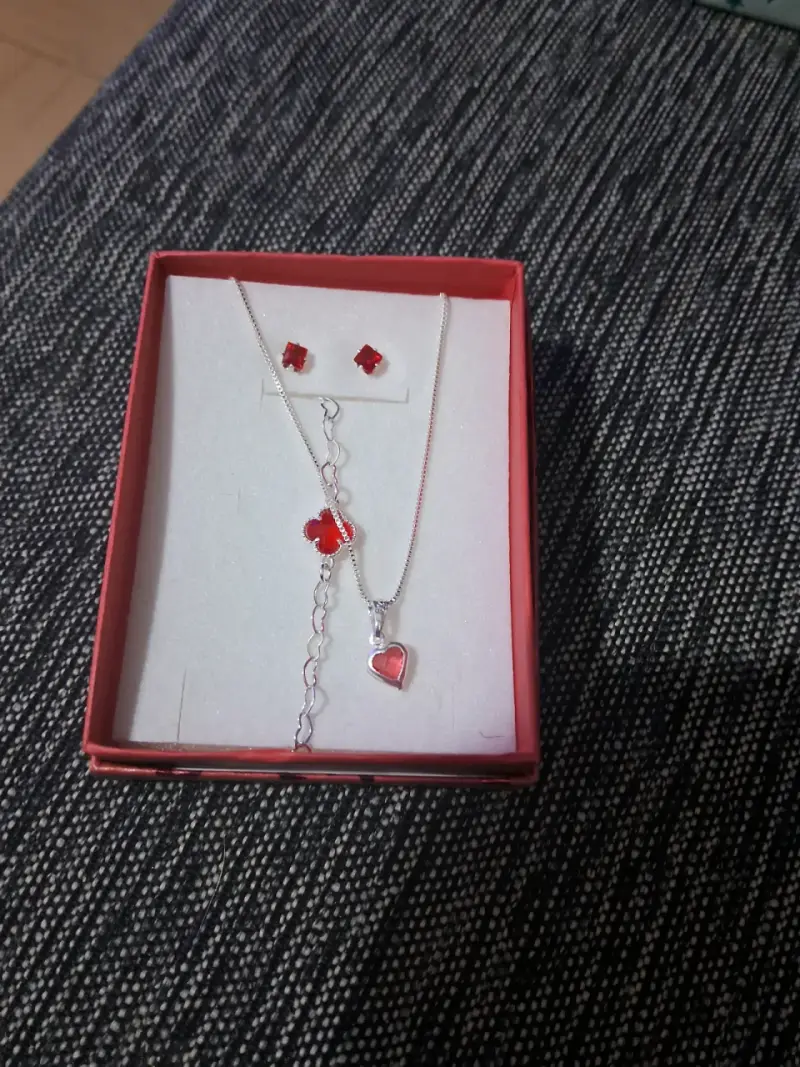 Set de joyas con colgante rojo - 2